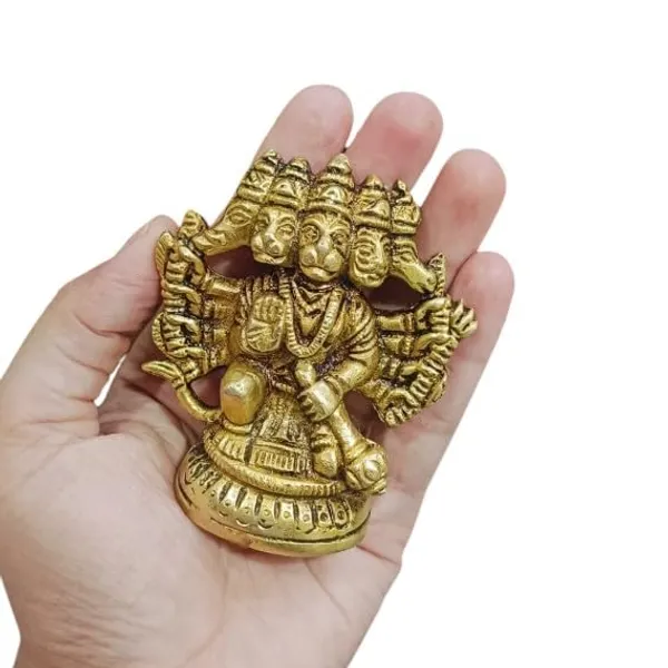 Panchmukhi_Hanuman_Ji_God_Turquoise_Handmade_Panchmukhi_Hanuman_Ji_God_Statue_Decorative_Showpiece_8_Cm_Brass_Gold