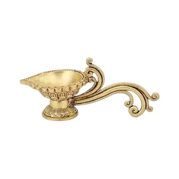Sjl_Diya_With_Handle_Ethnic_Design_Handmade_Curved_Oil_Diya_For_Temple_Decoration_Brass_Table_Diya_Height_3_Inch