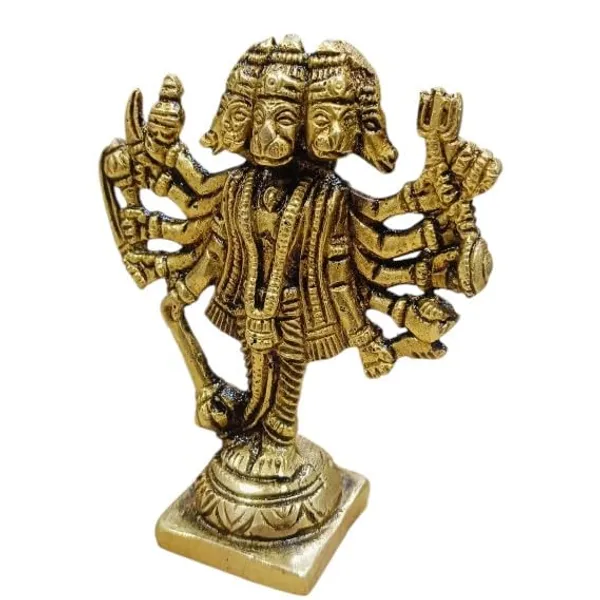 Sjl_Panchmukhi_Hanuman_Ji_God_Turquoise_Handmade_Panchmukhi_Hanuman_Ji_God_Statue_Decorative_Showpiece_10_Cm_Brass_Gold