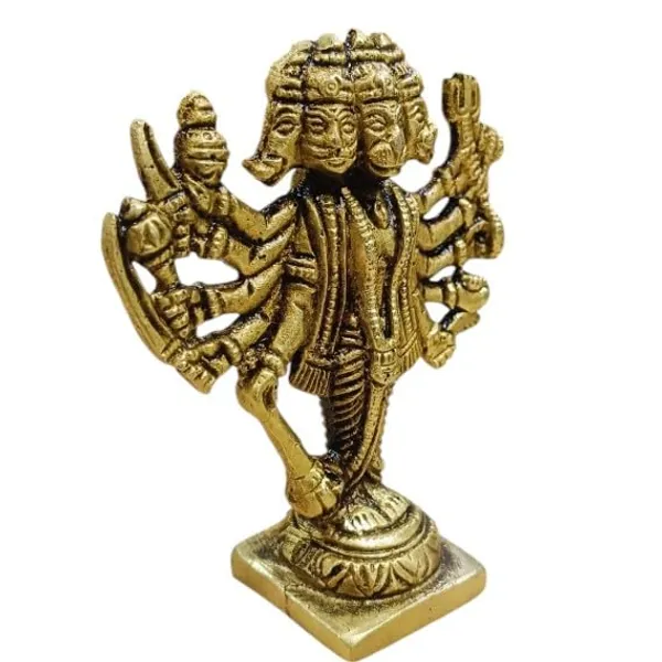Sjl_Panchmukhi_Hanuman_Ji_God_Turquoise_Handmade_Panchmukhi_Hanuman_Ji_God_Statue_Decorative_Showpiece_10_Cm_Brass_Gold