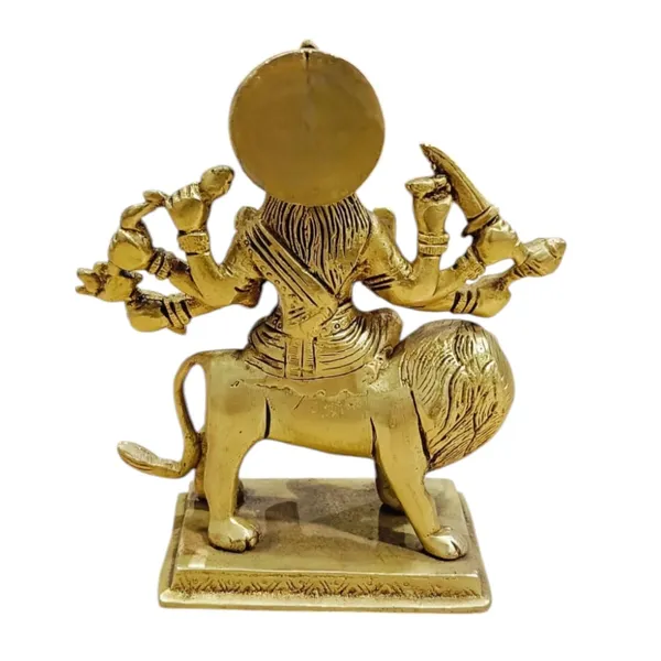 Sjl_Maa_Durga_Idol_Sitting_On_Lion_Maa_Sherawali_Statue_For_Pooja_Living_Room_Decorative_Showpiece_16_Cm_Brass_Gold