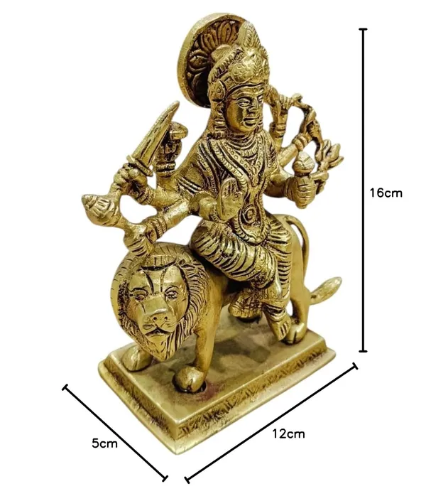 Sjl_Maa_Durga_Idol_Sitting_On_Lion_Maa_Sherawali_Statue_For_Pooja_Living_Room_Decorative_Showpiece_16_Cm_Brass_Gold