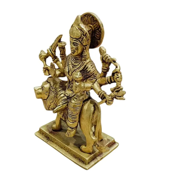 Sjl_Maa_Durga_Idol_Sitting_On_Lion_Maa_Sherawali_Statue_For_Pooja_Living_Room_Decorative_Showpiece_-_18_Cm_(Brass,_Gold)