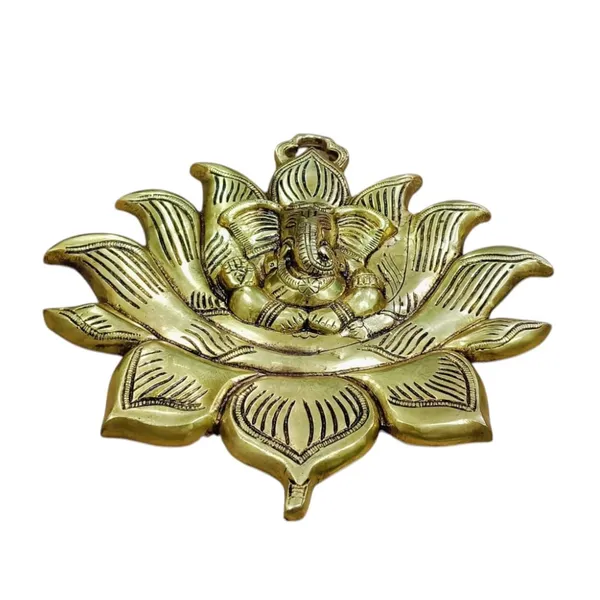 Sjl_Wall_Hanging_Of_Lord_Ganesha_On_Lotus_Showpiece_For_Decor_Ideal_Gifting_Purposes_Decorative_Showpiece_26_Cm_Brass_Gold