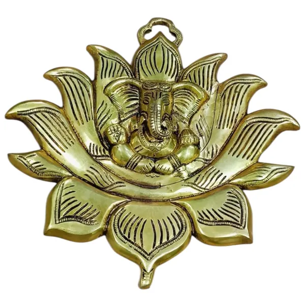 Sjl_Wall_Hanging_Of_Lord_Ganesha_On_Lotus_Showpiece_For_Decor_Ideal_Gifting_Purposes_Decorative_Showpiece_26_Cm_Brass_Gold