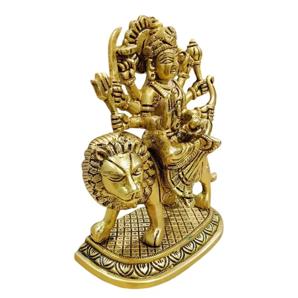 Sjl_Maa_Durga_Idol_Sitting_On_Lion_Maa_Sherawali_Statue_For_Pooja_Living_Room_Decorative_Showpiece_20_Cm_Brass_Gold