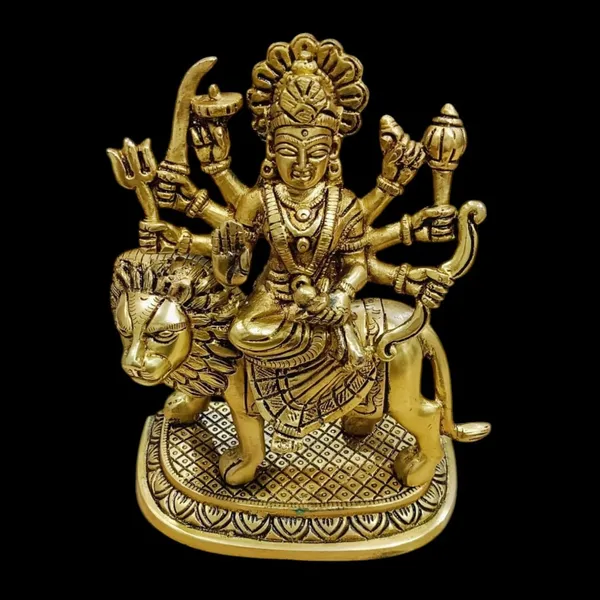 Sjl_Maa_Durga_Idol_Sitting_On_Lion_Maa_Sherawali_Statue_For_Pooja_Living_Room_Decorative_Showpiece_20_Cm_Brass_Gold