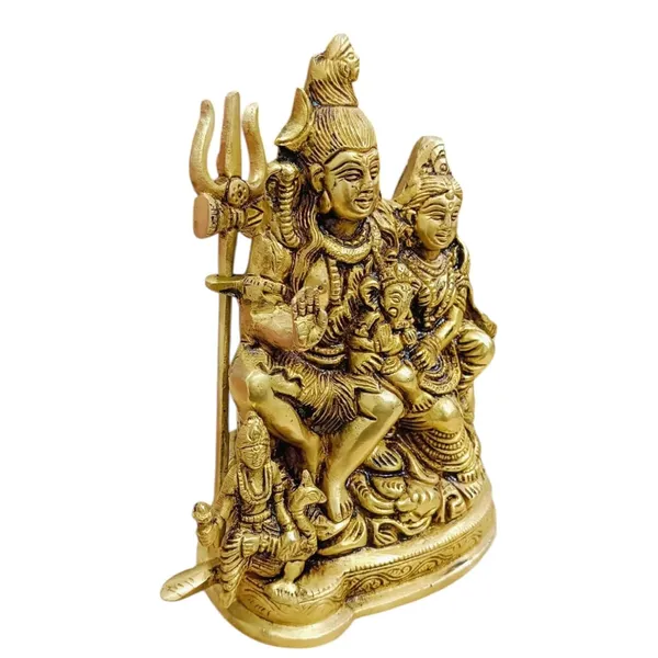 Sjl_Brass_Made_Hand_Crafted_Shiv_Parivaar_Idol_Murti_For_Home_And_Office_Decorative_Showpiece_19_Cm_Brass_Gold
