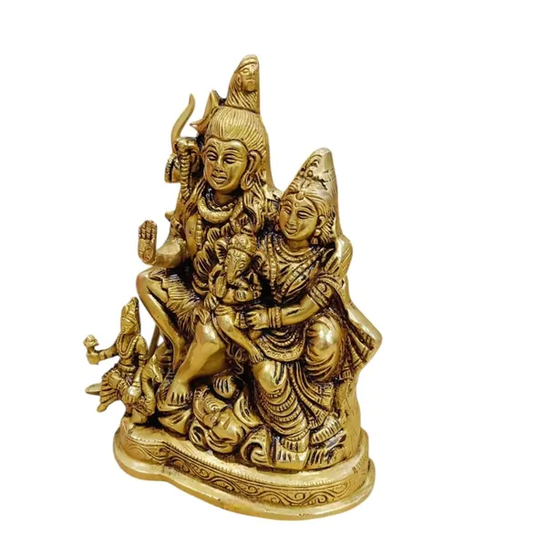 Sjl_Brass_Made_Hand_Crafted_Shiv_Parivaar_Idol_Murti_For_Home_And_Office_Decorative_Showpiece_19_Cm_Brass_Gold