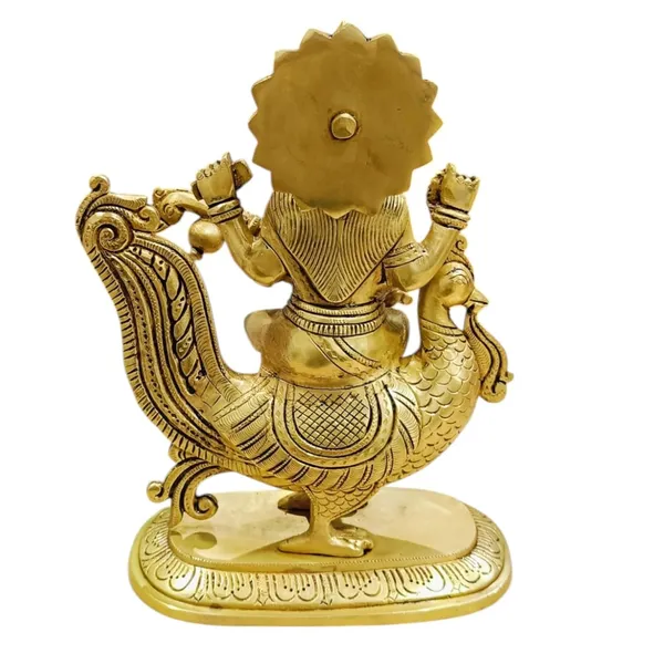 Goddess_Saraswati_Sitting_On_A_Peacock_For_Desk_And_Home_Decor_Antique_Finish_Decorative_Showpiece_18_Cm_Brass_Gold