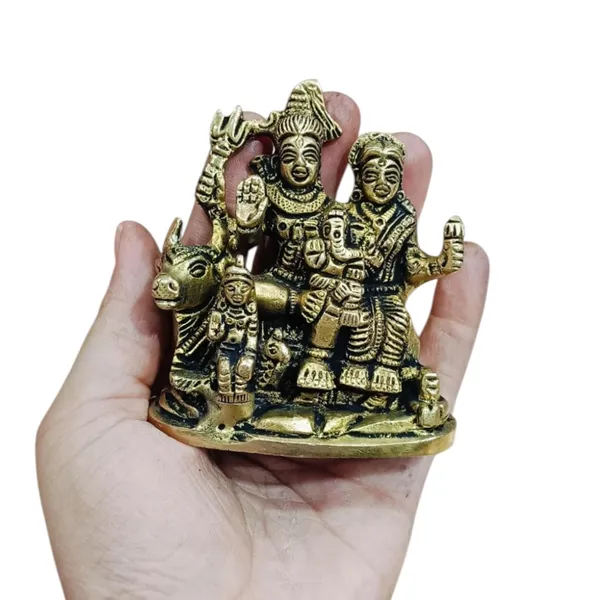 Brass_Made_Hand_Crafted_Shiv_Parivaar_Idol_Murti_For_Home_And_Office_Decorative_Showpiece_9_Cm_Lord_Shiva_Sitting_On_Nandi_Idol_For_Good_Luck_Success_Prosperity