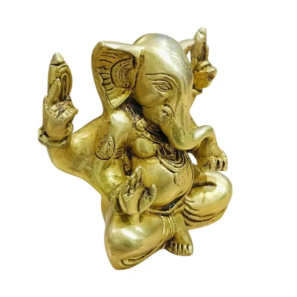 Sjl_Brass_Lord_Ganesha_Murti_Statue_Idol_Ganpati_Idols_For_Dashboard_Perfect_For_Pooja_Home_Office_Living_Gift_Decor_Decorative_Showpiece_15_Cm_Brass_Gold