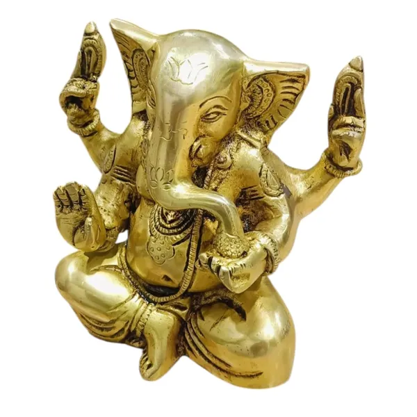 Sjl_Brass_Lord_Ganesha_Murti_Statue_Idol_Ganpati_Idols_For_Dashboard_Perfect_For_Pooja_Home_Office_Living_Gift_Decor_Decorative_Showpiece_15_Cm_Brass_Gold