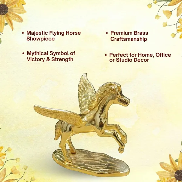 Sjl_Brass_Flying_Angel_Horse_Pegasus_Animal_Feng_Shui_Showpiece_For_Home_Entrance_Decorative_Home_Office_Showpiece_Figurine_Gifting_Decorative_Showpiece_14_Cm_Brass_Gold