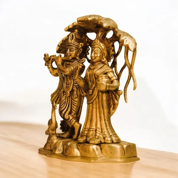 Sjl_Radha_Krishna_Statue_Under_Tree_Playing_Flute_Radha_Krishna_Sculpture_Figurine_For_Home_Temple_Office_Mandir_Decor_Gift_Marriage_Birthday_Anniversary_Decorative_Showpieces_20_Cm_Brass_Gold