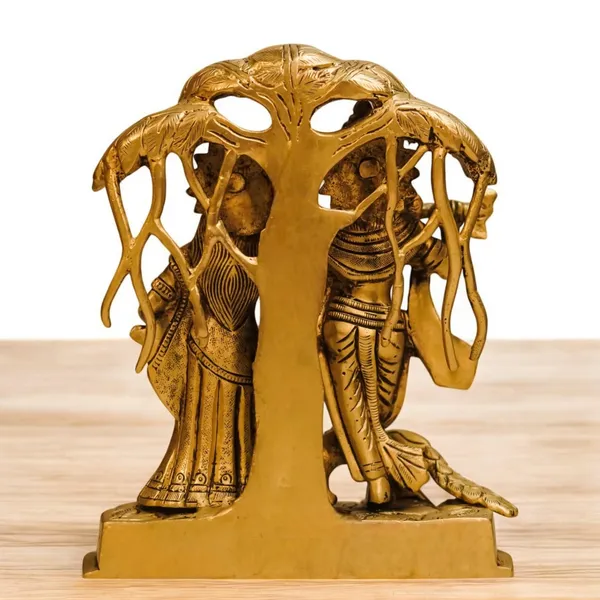 Sjl_Radha_Krishna_Statue_Under_Tree_Playing_Flute_Radha_Krishna_Sculpture_Figurine_For_Home_Temple_Office_Mandir_Decor_Gift_Marriage_Birthday_Anniversary_Decorative_Showpieces_20_Cm_Brass_Gold