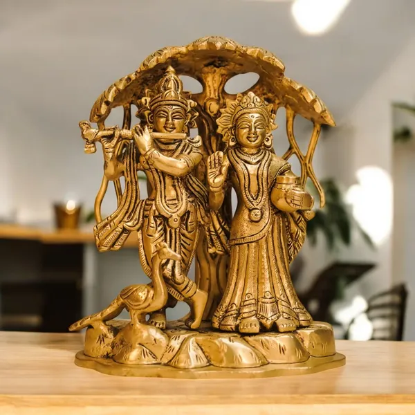 Sjl_Radha_Krishna_Statue_Under_Tree_Playing_Flute_Radha_Krishna_Sculpture_Figurine_For_Home_Temple_Office_Mandir_Decor_Gift_Marriage_Birthday_Anniversary_Decorative_Showpieces_20_Cm_Brass_Gold