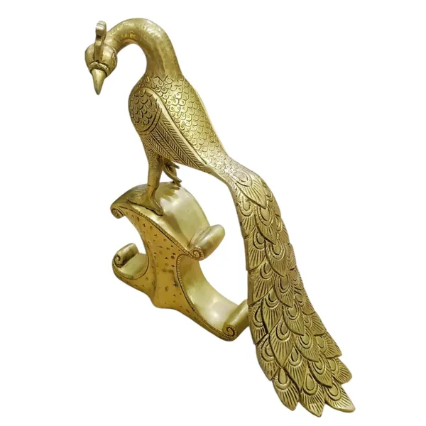 Sjl_Antique_Design_Peacock_Statue_Figurine_Golden_Peacock_Mayur_For_Home_And_Office_Feng_Shui_Vastu_Animal_Decor_Decorative_Showpiece_28_Cm_Brass_Gold