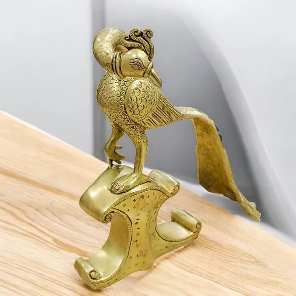 Sjl_Antique_Design_Peacock_Statue_Figurine_Golden_Peacock_Mayur_For_Home_And_Office_Feng_Shui_Vastu_Animal_Decor_Decorative_Showpiece_28_Cm_Brass_Gold