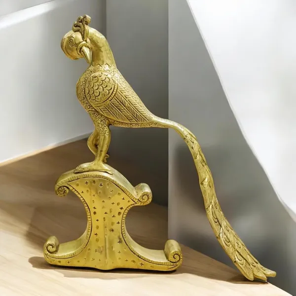 Sjl_Antique_Design_Peacock_Statue_Figurine_Golden_Peacock_Mayur_For_Home_And_Office_Feng_Shui_Vastu_Animal_Decor_Decorative_Showpiece_28_Cm_Brass_Gold