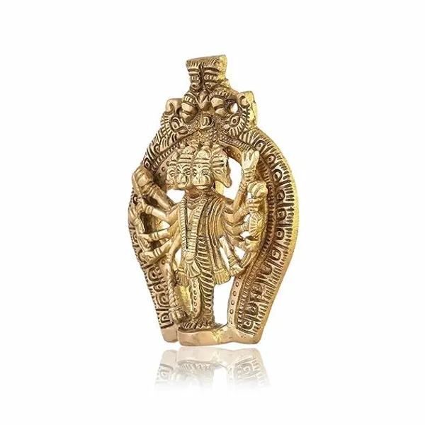 Sjl_Panchmukhi_Hanuman_Ji_Hanging_Showpiece_For_Door_Entrance_Wall_Decor_Yantra_Detailed_Krafted_Idol_For_Home_Gifting_Ideal_For_Home_Decor_Good_Luck_Handmade_Decorative_Showpiece_12_Cm_Brass_Gold