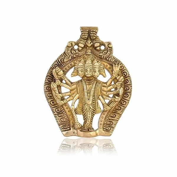 Sjl_Panchmukhi_Hanuman_Ji_Hanging_Showpiece_For_Door_Entrance_Wall_Decor_Yantra_Detailed_Krafted_Idol_For_Home_Gifting_Ideal_For_Home_Decor_Good_Luck_Handmade_Decorative_Showpiece_12_Cm_Brass_Gold