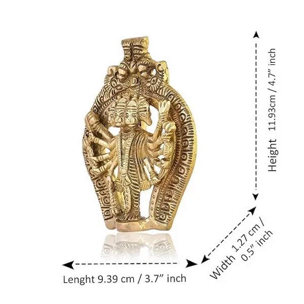 Sjl_Panchmukhi_Hanuman_Ji_Hanging_Showpiece_For_Door_Entrance_Wall_Decor_Yantra_Detailed_Krafted_Idol_For_Home_Gifting_Ideal_For_Home_Decor_Good_Luck_Handmade_Decorative_Showpiece_12_Cm_Brass_Gold