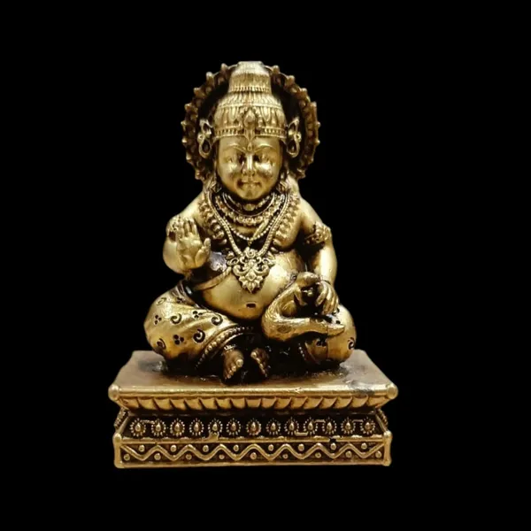 Sjl_Wax_Casting_Brass_Lord_Kuber_Wealth_Murti_For_Prosperity_Money_Kuber_Wealth_God_Statue_For_Puja_Room_Home_Temple_Office_Decor_Decorative_Showpiece_7_Cm_Brass_Gold