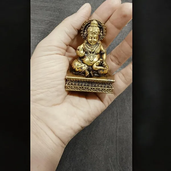 Sjl_Wax_Casting_Brass_Lord_Kuber_Wealth_Murti_For_Prosperity_Money_Kuber_Wealth_God_Statue_For_Puja_Room_Home_Temple_Office_Decor_Decorative_Showpiece_7_Cm_Brass_Gold