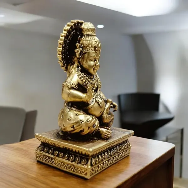 Sjl_Wax_Casting_Brass_Lord_Kuber_Wealth_Murti_For_Prosperity_Money_Kuber_Wealth_God_Statue_For_Puja_Room_Home_Temple_Office_Decor_Decorative_Showpiece_7_Cm_Brass_Gold