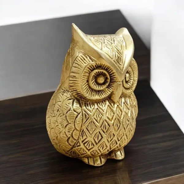 Sjl_Owl_Statue_For_The_Presence_Of_Goddess_Laxmi_For_Wealth_Guarding_At_Home_Office_Gift_Purpose_Decorative_Showpiece_10_Cm_Brass_Gold