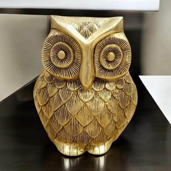 Sjl_Owl_Statue_For_The_Presence_Of_Goddess_Laxmi_For_Wealth_Guarding_At_Home_Office_Gift_Purpose_Decorative_Showpiece_19_Cm_Brass_Gold