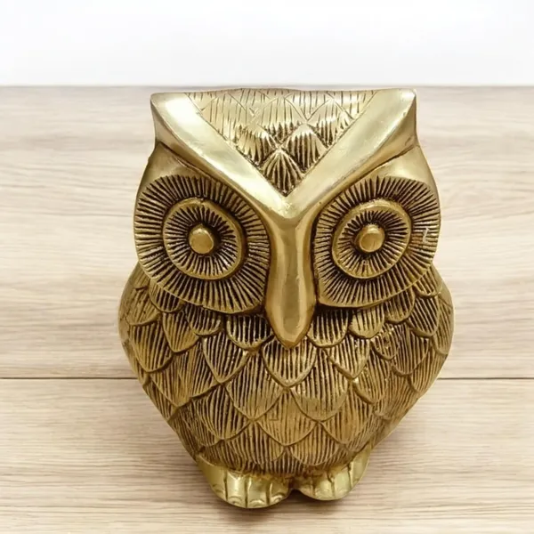 Sjl_Owl_Statue_For_The_Presence_Of_Goddess_Laxmi_For_Wealth_Guarding_At_Home_Office_Gift_Purpose_Decorative_Showpiece_19_Cm_Brass_Gold