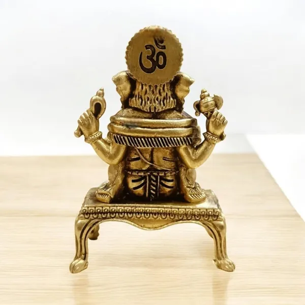 Sjl_Wax_Casting_Brass_Ganesha_Ganpati_Idols_Statue_For_Home_Pooja_Living_Temple_Office_And_Gift_Purposes_Decorative_Showpiece_9_Cm_Brass_Gold