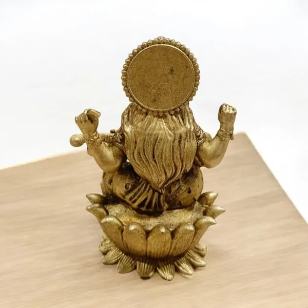 Sjl_Wax_Casting_Brass_Saraswati_Sitting_On_A_Lotus_Antique_Finish_Statue_With_Veena_For_Home_Temple_Study_Table_Gift_Purpose_Desk_Decor_Decorative_Showpiece_8_Cm_Brass_Gold