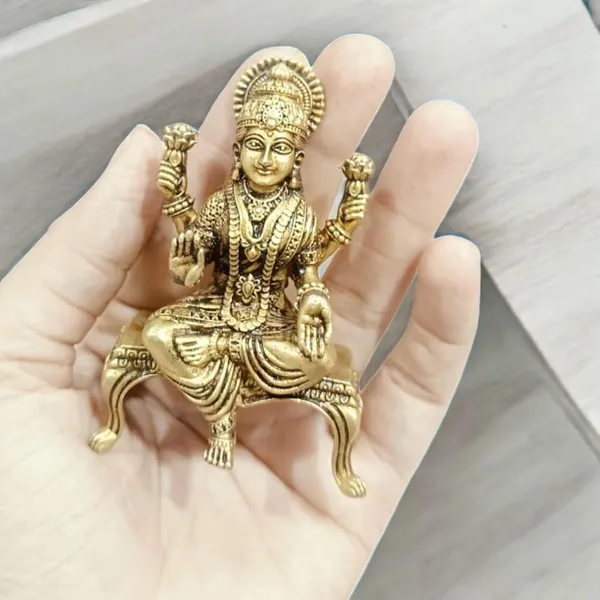 Sjl_Wax_Casting_Brass_Goddess_Lakshmi_Ji_Goddess_Of_Wealth_Fortune_House_Warming_Temple_Pooja_Room_Diwali_Decoration_Decorative_Showpiece_9_Cm_Brass_Gold