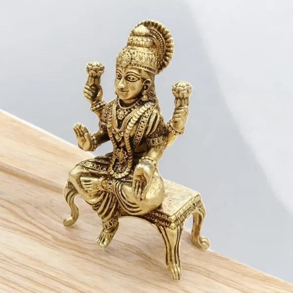 Sjl_Wax_Casting_Brass_Goddess_Lakshmi_Ji_Goddess_Of_Wealth_Fortune_House_Warming_Temple_Pooja_Room_Diwali_Decoration_Decorative_Showpiece_9_Cm_Brass_Gold