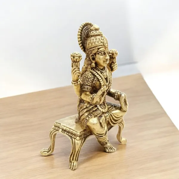 Sjl_Wax_Casting_Brass_Goddess_Lakshmi_Ji_Goddess_Of_Wealth_Fortune_House_Warming_Temple_Pooja_Room_Diwali_Decoration_Decorative_Showpiece_9_Cm_Brass_Gold