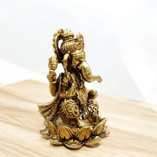 Sjl_Wax_Casting_Brass_Ganesha_Ganpati_Idols_Statue_For_Home_Pooja_Living_Decorative_Showpiece_6_Cm_Brass_Gold