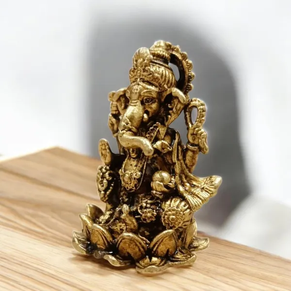 Sjl_Wax_Casting_Brass_Ganesha_Ganpati_Idols_Statue_For_Home_Pooja_Living_Decorative_Showpiece_6_Cm_Brass_Gold