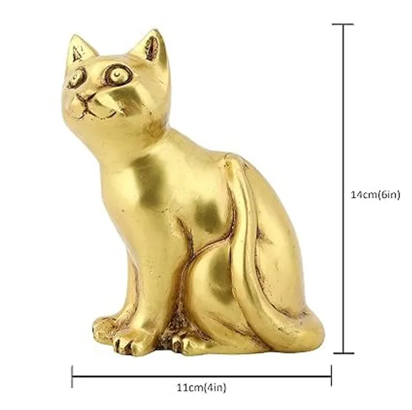 Sjl_Cat_Ethnic_Design_Handmade_Statue_For_Home_Office_Counter_Vastu_Animal_Gift_Decor_Decorative_Showpiece_14_Cm_Brass_Gold