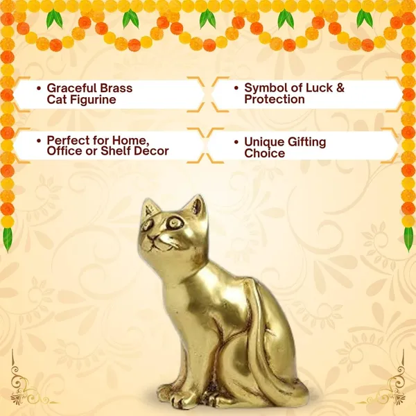 Sjl_Cat_Ethnic_Design_Handmade_Statue_For_Home_Office_Counter_Vastu_Animal_Gift_Decor_Decorative_Showpiece_14_Cm_Brass_Gold
