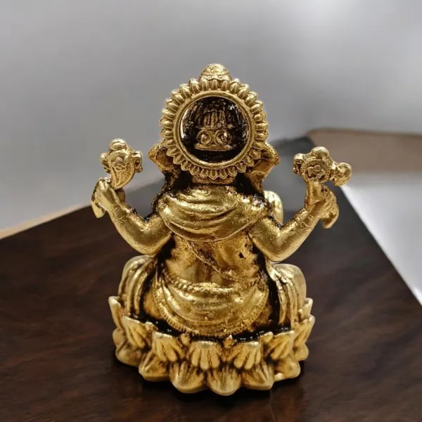Sjl_Wax_Casting_Brass_Antique_Finish_Lord_Ganesha_Idol_Decorative_Ganpati_Murti_For_Home_Temple_Office_And_Gift_Purposes_Pooja_Living_Decorative_Showpiece_6_Cm_Brass_Gold