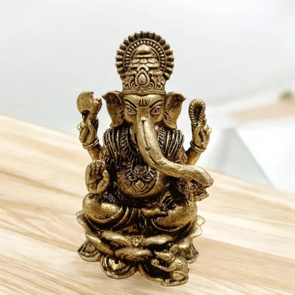 Sjl_Wax_Casting_Brass_Antique_Finish_Lord_Ganesha_Idol_Decorative_Ganpati_Murti_For_Home_Temple_Office_And_Gift_Purposes_Pooja_Living_Decorative_Showpiece_7_Cm_Brass_Gold