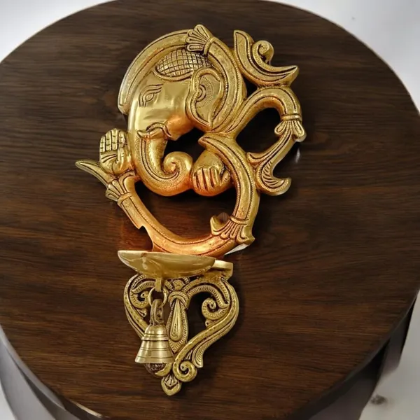 Sjl_Ganesha_In_Om_Wall_Hanging_Diya_Decorative_Oil_Lamp_For_Home_Diwali_Festivals_Brass_Hanging_Diya_Height_13_Inch