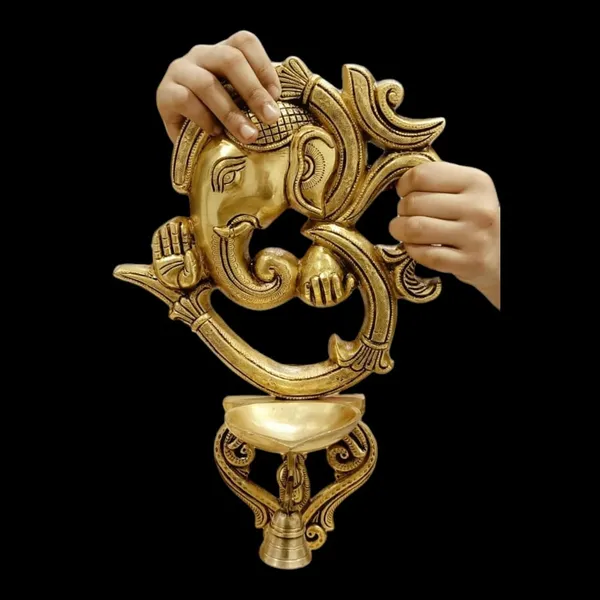 Sjl_Ganesha_In_Om_Wall_Hanging_Diya_Decorative_Oil_Lamp_For_Home_Diwali_Festivals_Brass_Hanging_Diya_Height_13_Inch