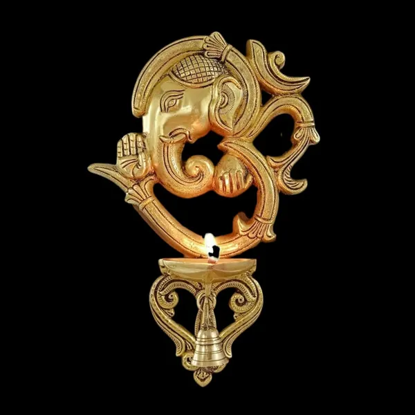 Sjl_Ganesha_In_Om_Wall_Hanging_Diya_Decorative_Oil_Lamp_For_Home_Diwali_Festivals_Brass_Hanging_Diya_Height_13_Inch