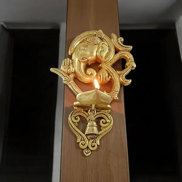 Sjl_Ganesha_In_Om_Wall_Hanging_Diya_Decorative_Oil_Lamp_For_Home_Diwali_Festivals_Brass_Hanging_Diya_Height_13_Inch