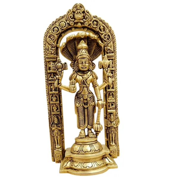Sjl_Brass_Lord_Vishnu_Idol_With_Sheshnag_Traditional_Hindu_God_Statue_Home_Temple_Decorative_Showpiece_29_Cm_Brass_Gold