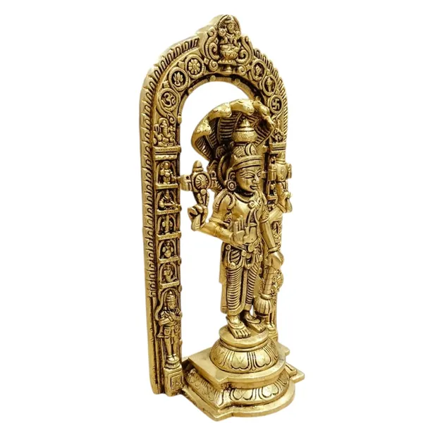 Sjl_Brass_Lord_Vishnu_Idol_With_Sheshnag_Traditional_Hindu_God_Statue_Home_Temple_Decorative_Showpiece_29_Cm_Brass_Gold